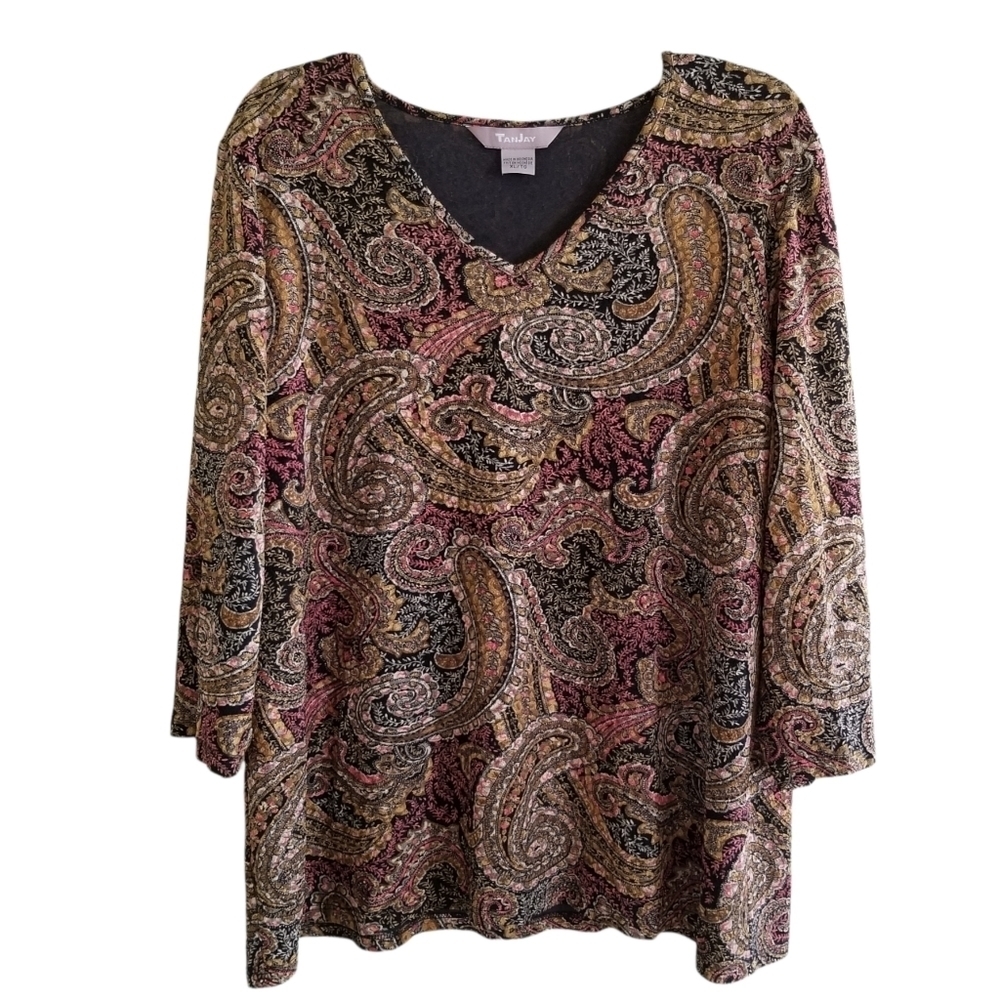 TanJay Multicolor Paisley Women's Top Size XL